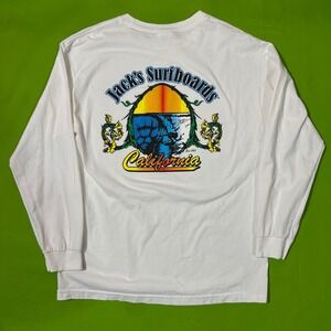 Large Jacks Surfboards California Long Sleeve Shirt White Graphic Tee